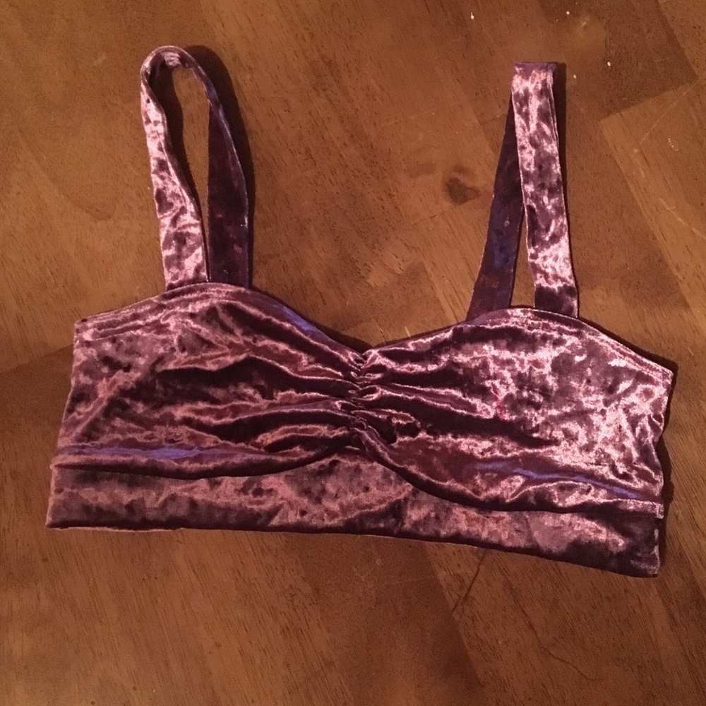 Velvet bralette champagne pink